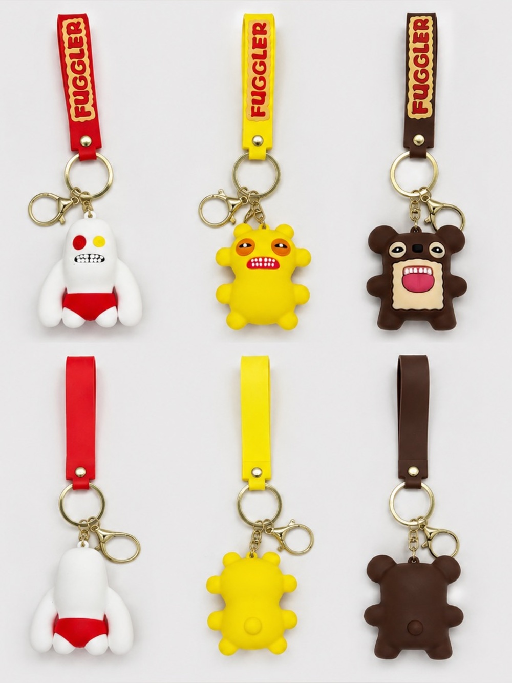 Fuggler Monster Keychain Set of 3 – Silicone Character Keychains